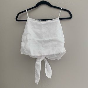 H&M Linen White Crop Top